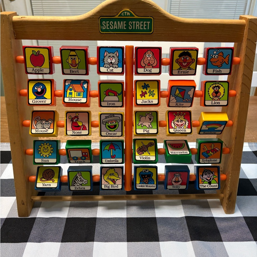 Vintage Sesame Street Wooden Alphabet Toy